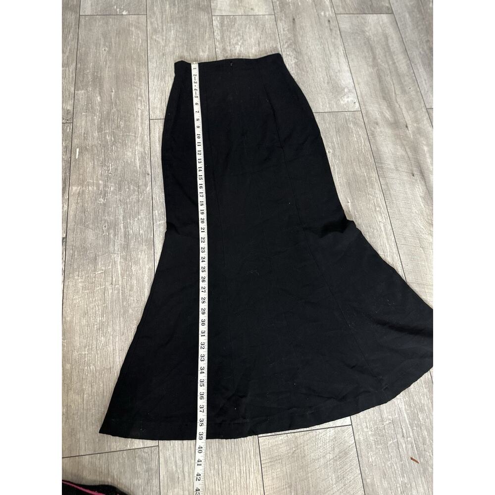 VTG Y2K Newport News Black Corset Lace Up Mermaid Maxi Skirt 4 Romantic Goth - Picture 8 of 14